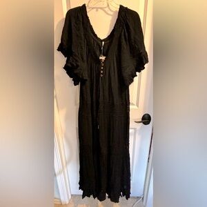 Free People Elegant Black Maxi Dress